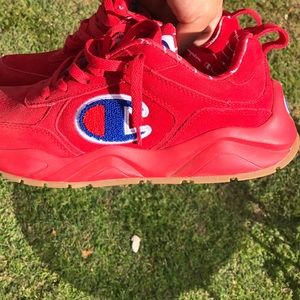 Red suede champions. In Great condition